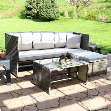 Sand Stable Sybill 74 Wicker Outdoor Patio Sectional Reviews